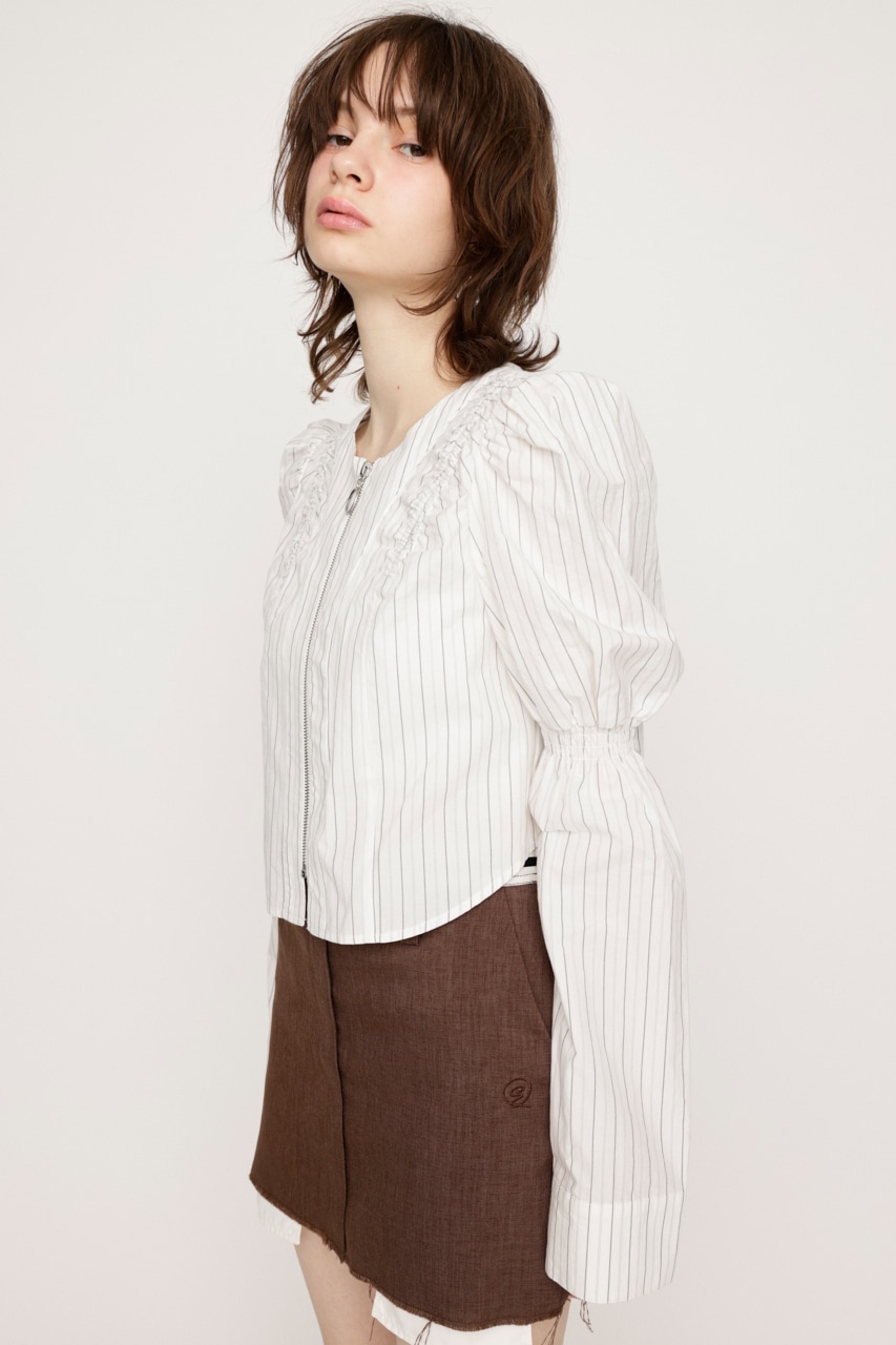 SLY | FRONT ZIP SHIRRING ブラウス (シャツ・ブラウス ) |SHEL'TTER