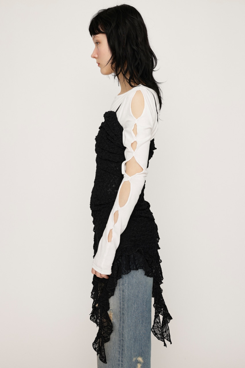 SLY | TUCKED LACE RUFFLE キャミソール (キャミソール ) |SHEL'TTER