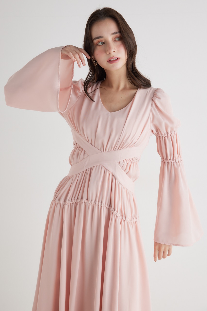 rienda | クロスBELTギャザーフレアOP (ワンピース(ロング） ) |SHEL