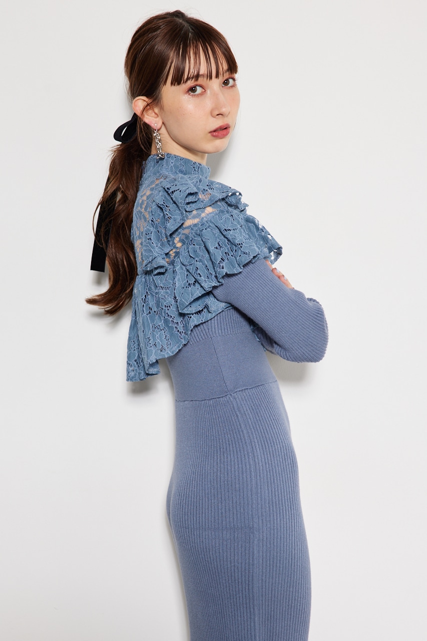 rienda | レースコンビマーメイドKnit OP (ワンピース(ミニ