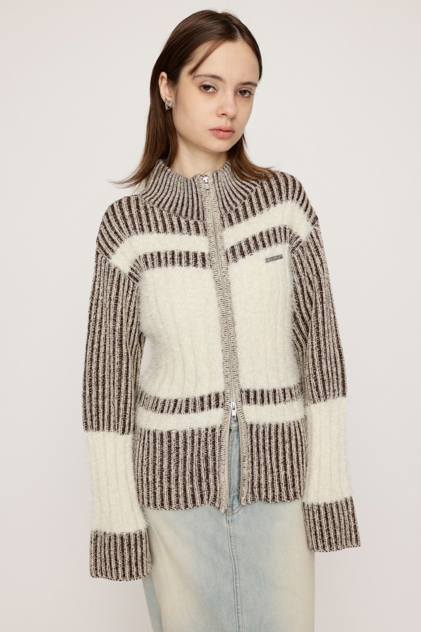 SLY | SHAGGY MIX ZIP UP KNIT トップス (ニット ) |SHEL'TTER WEBSTORE