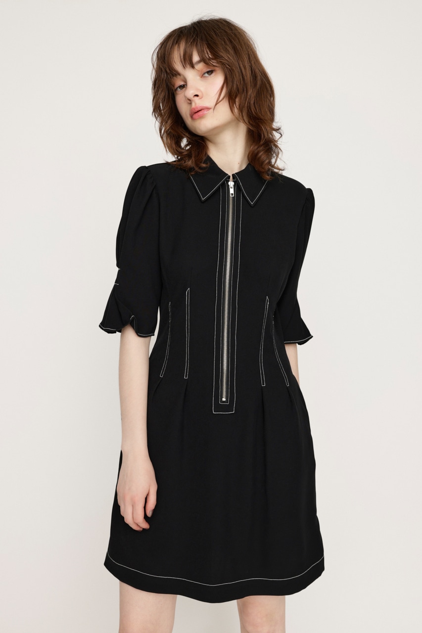 SLY | FRONT ZIP TUCK ショートワンピース (ワンピース(ミニ