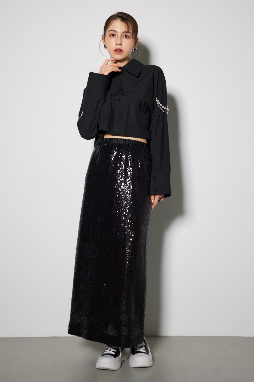 rienda | ジャストウエストスパンIラインスカート (スカート(ロング