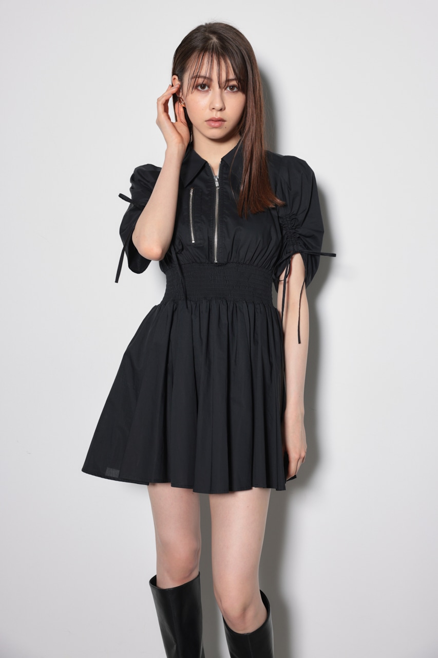 rienda | MA-1ディティールフレアミニワンピース (ワンピース(ミニ