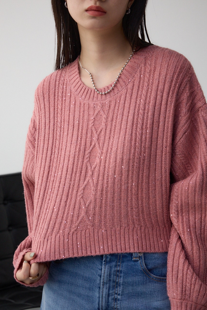 AZUL BY MOUSSY | スパンコールニットトップス (ニット ) |SHEL'TTER