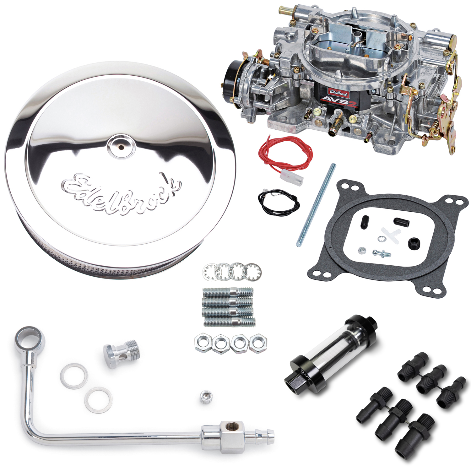Edelbrock AVS2 650 CFM Carburetor Air & Fuel Filter Bundle