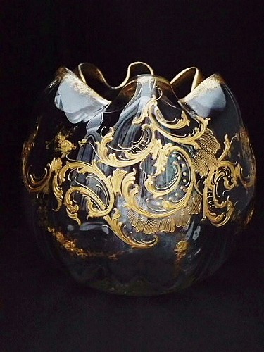 逸品 オールドバカラフラワーベース - 薔薇と天使のアンティーク