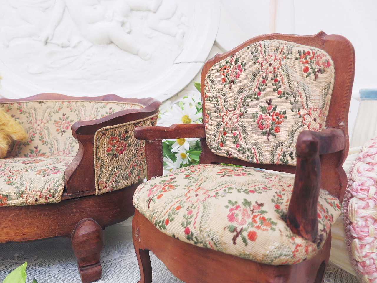 レア ドール用 ソファ＆チェアセット - 薔薇と天使のアンティーク