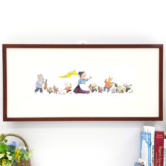 送料無料）【直筆サイン入り版画】さとうわきこ ばばばあちゃんの行進