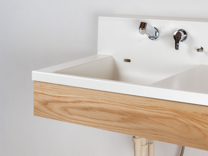 セミオーダー人工大理石一体洗面カウンターFlex Sink（ﾌﾚｯｸｽｼﾝｸ）ﾌﾗｯﾄ