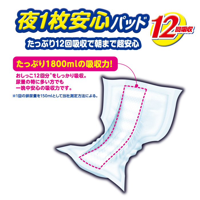 アテント 夜1枚安心パッドたっぷり12回吸収で朝まで超安心12回吸収 14