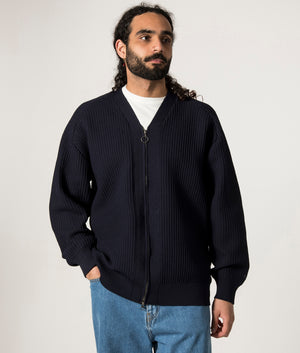 5G Zip Through Cardigan in Navy Blue | nanamica | EQVVS