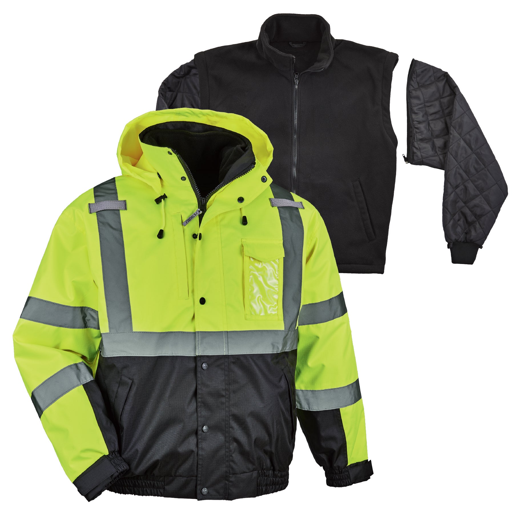 4-in-1 Hi-Vis Winter Bomber Jacket | Ergodyne