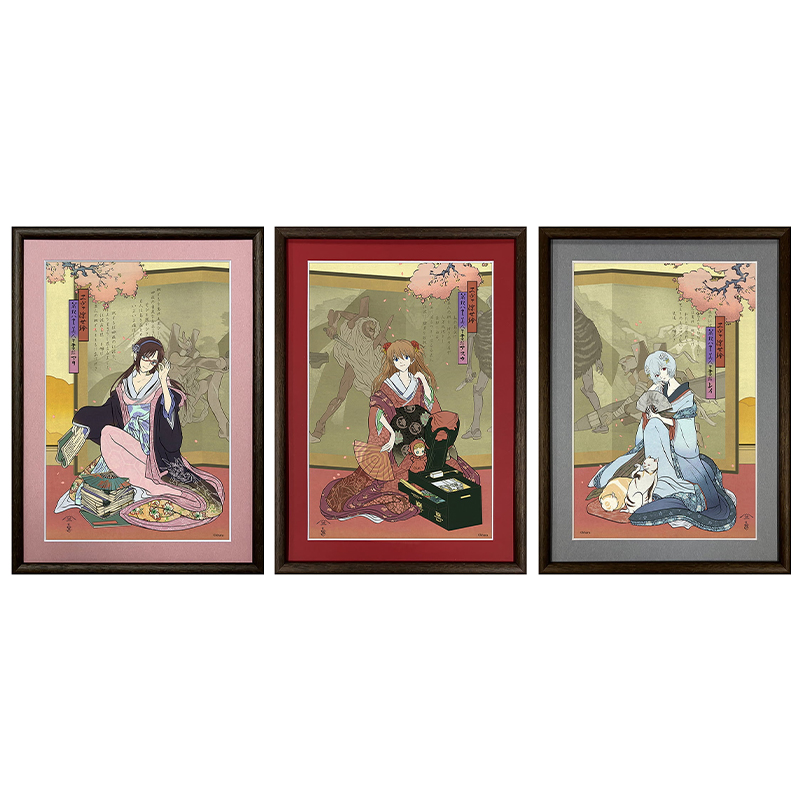 エヴァ浮世絵 箱根八里美人三画揃/レイ・アスカ・マリ3種セット/キャラ