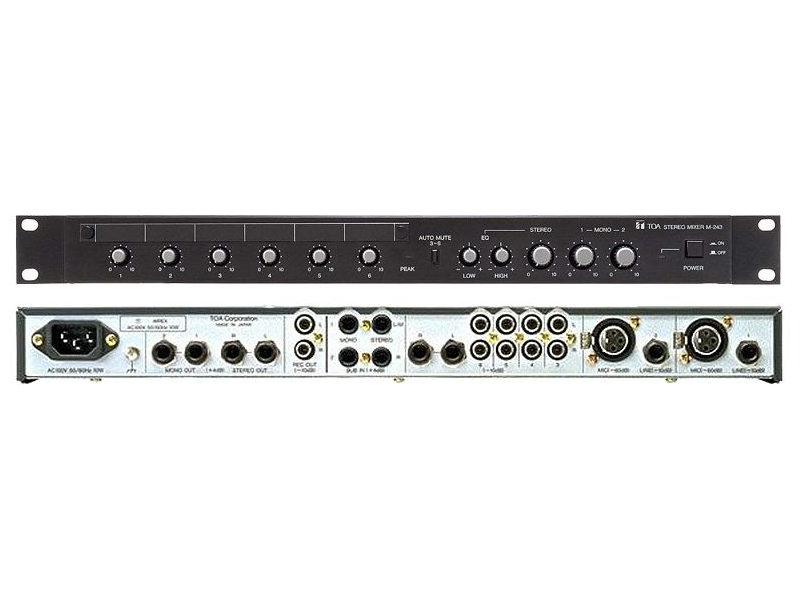 TOA Rack-Mountable Stereo Mixer - M-243