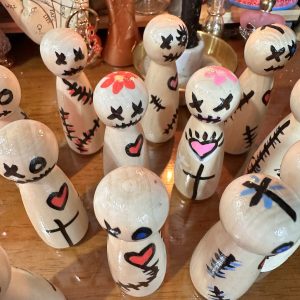 Folk Art Wooden Peg Dolls – Voodoo dolls | Papa Gee's Folk Magic