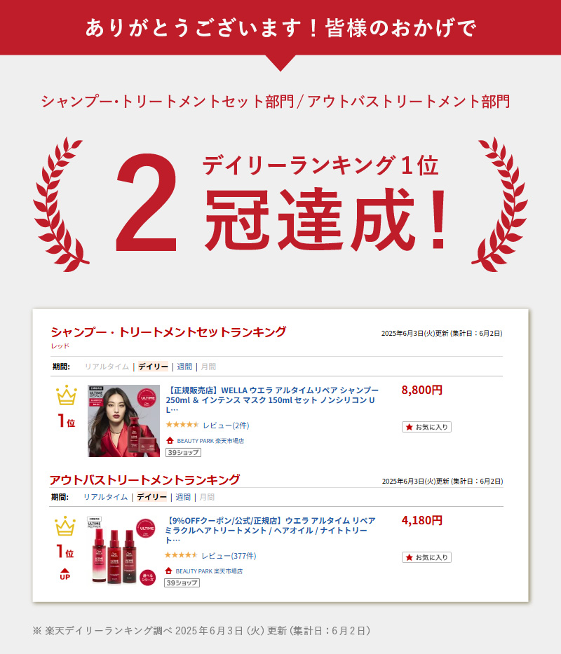 正規販売店】WELLA ウエラ アルタイム リペア ミラクルヘア