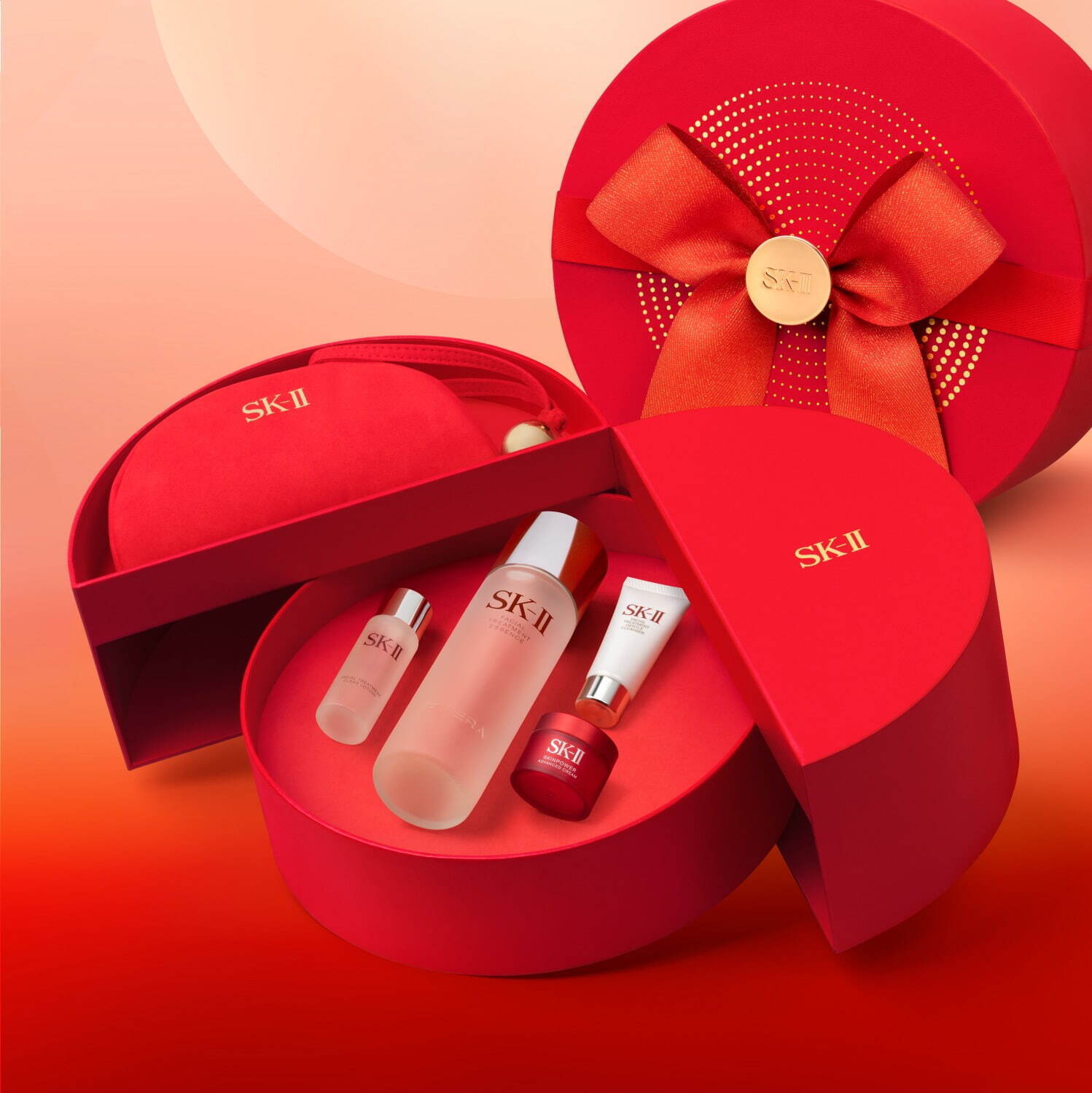 SK-II24年クリスマスコフレ第1弾、真っ赤なポーチ付き！“人気化粧水