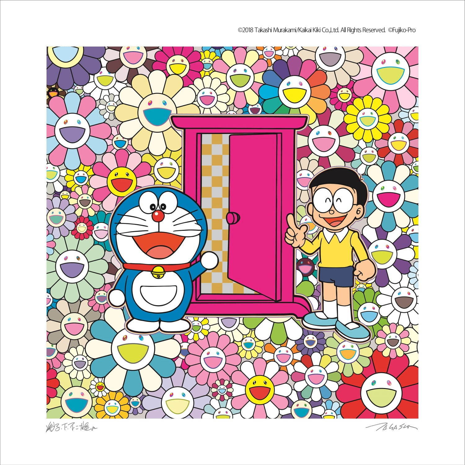 村上隆によるドラえもんの新作版画とポスターが川崎市 藤子・F