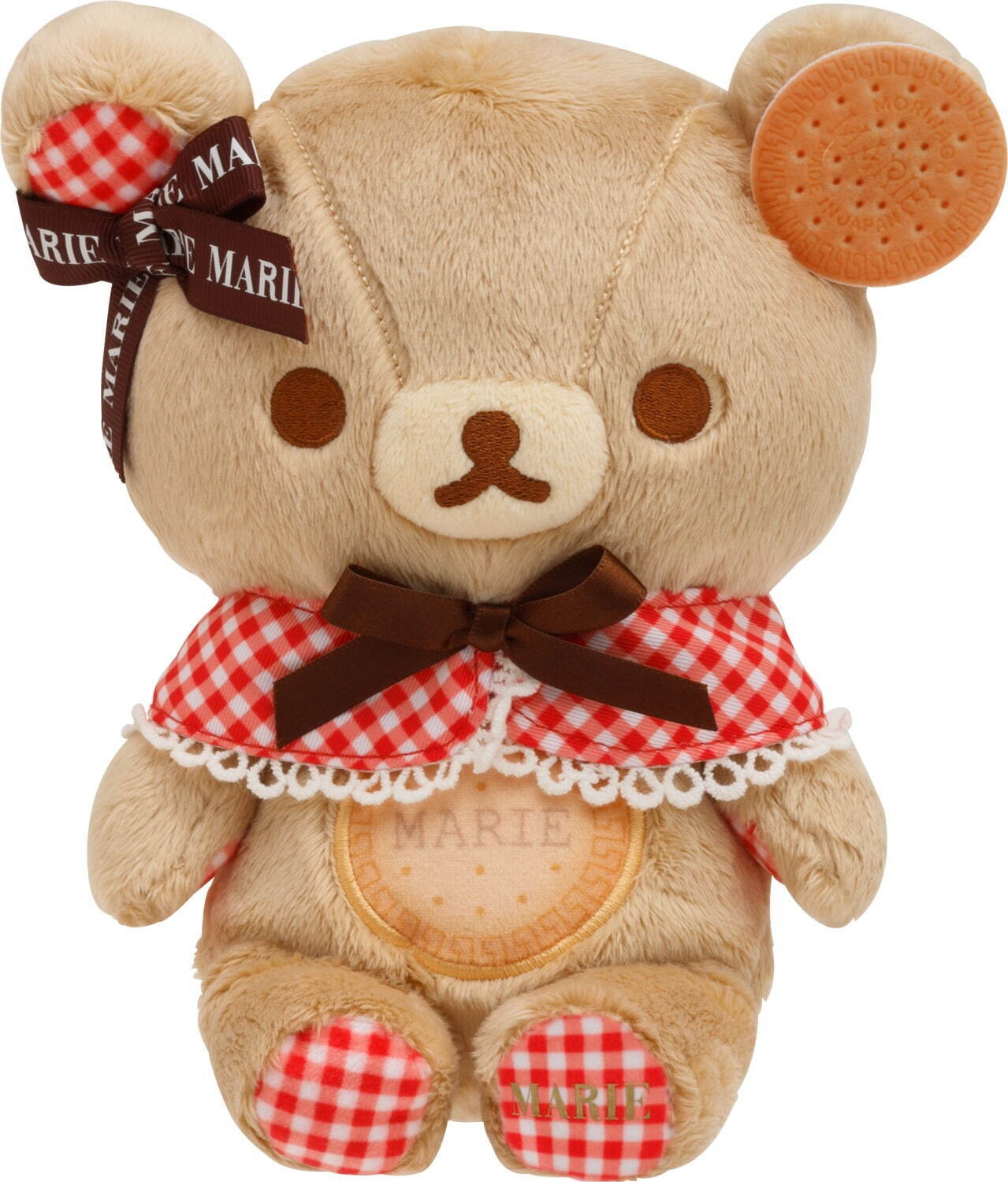 リラックマ×森永ビスケットのグッズ、コラボパッケージをイメージした