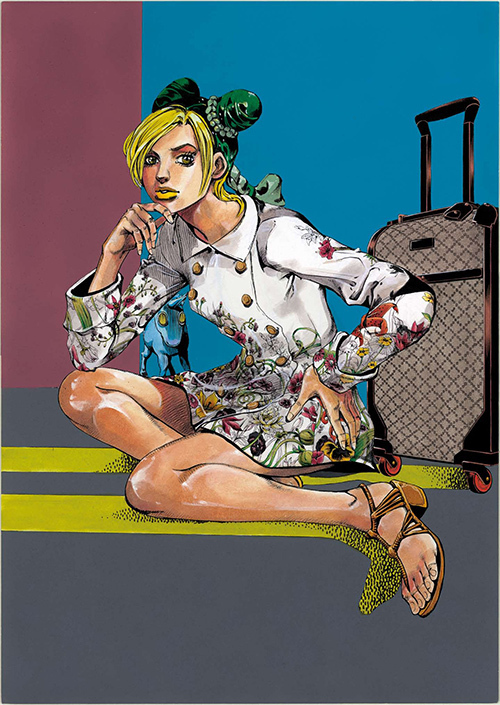 漫画ジョジョの荒木飛呂彦が描くグッチ(GUCCI)のウィンドウデザイン