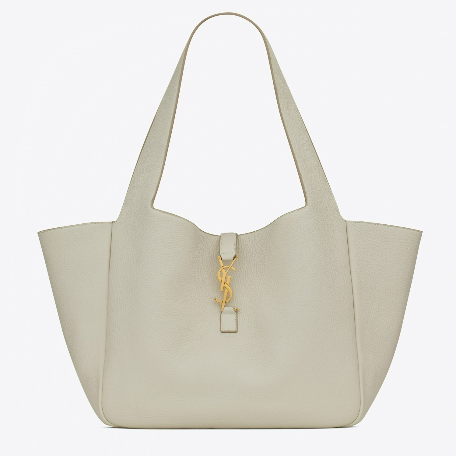 サンローランのトートバッグ「ベア」ホワイトの24年夏新色、ゴールドの