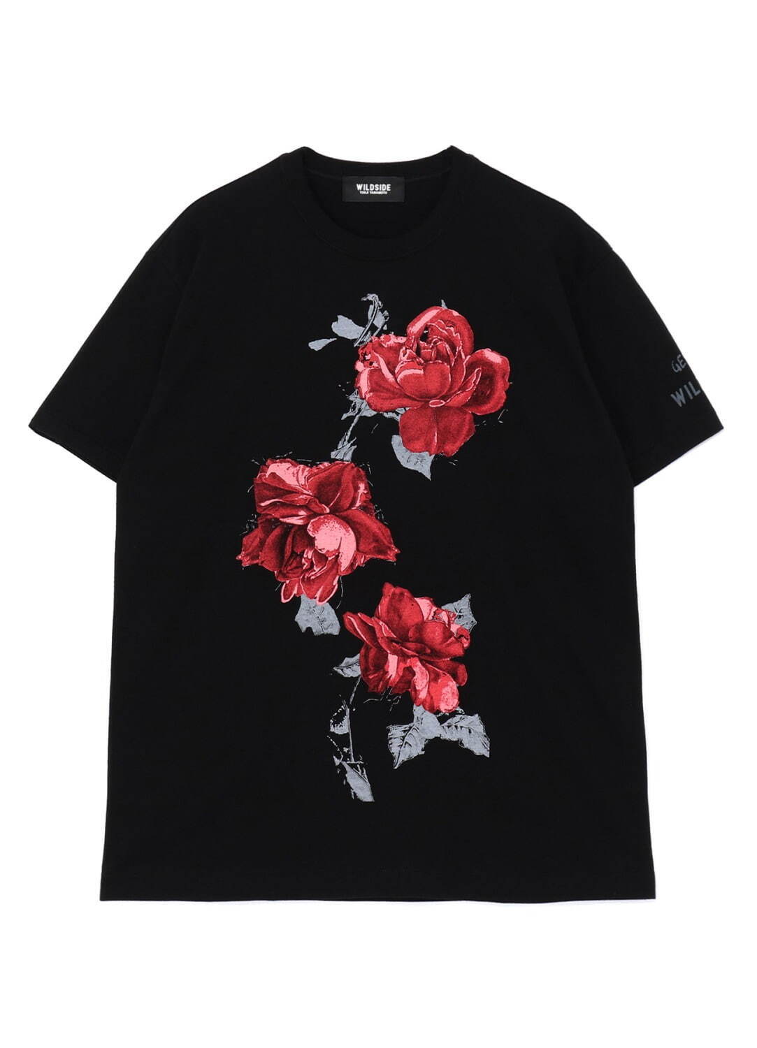 ワイルドサイド ヨウジヤマモト新作Tシャツ、真っ赤なバラ＆猫を抱く女