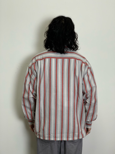 COOTIE / Snake Stripe Open-Neck L/S Shirt -Stripe-
