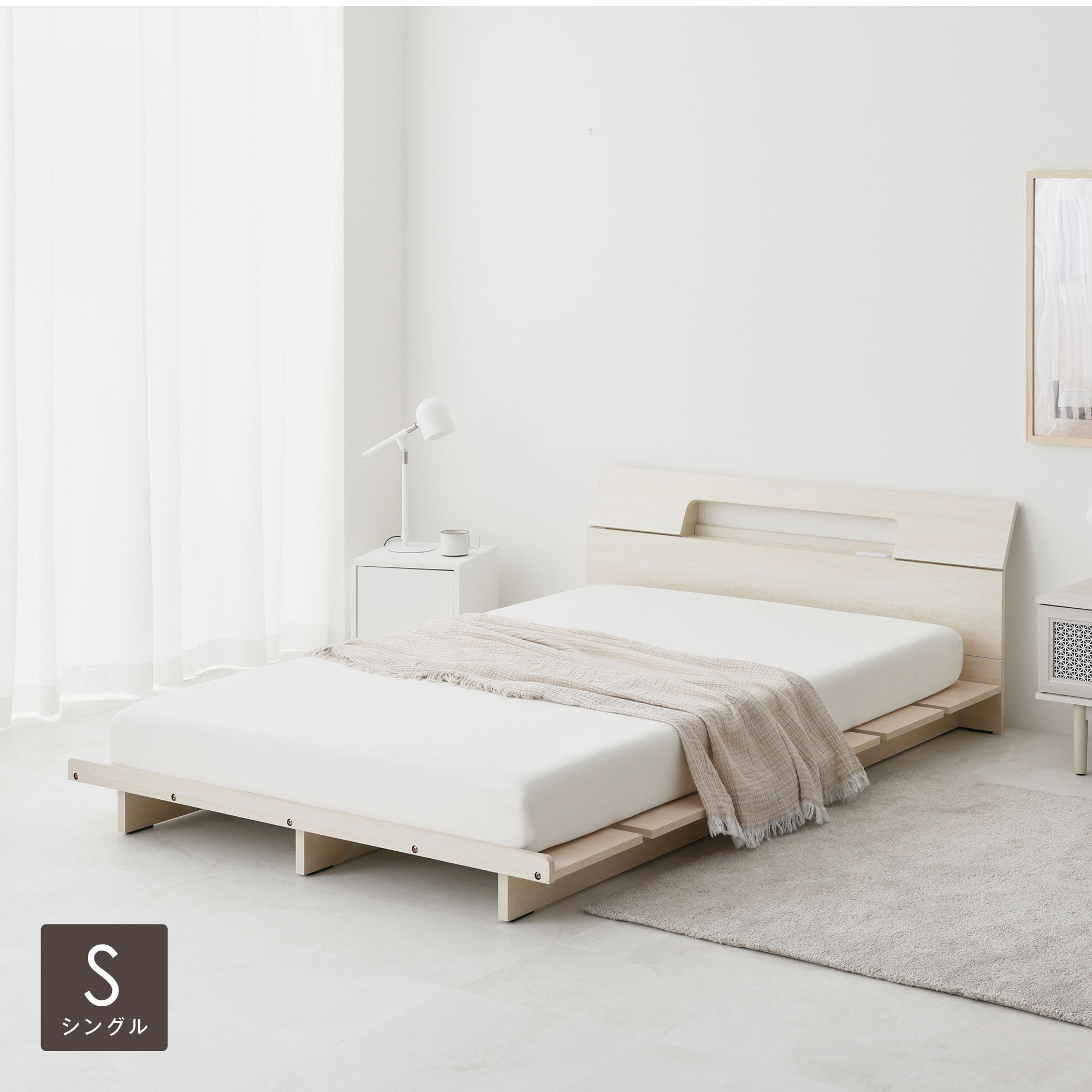 あす着] S/SD/D シングル セミダブル ダブル すのこベッド ヘッド