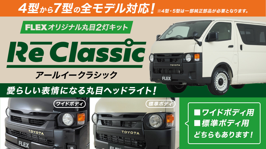 4型以降のハイエース全モデル対応！ 丸目ヘッドライト&グリルキット