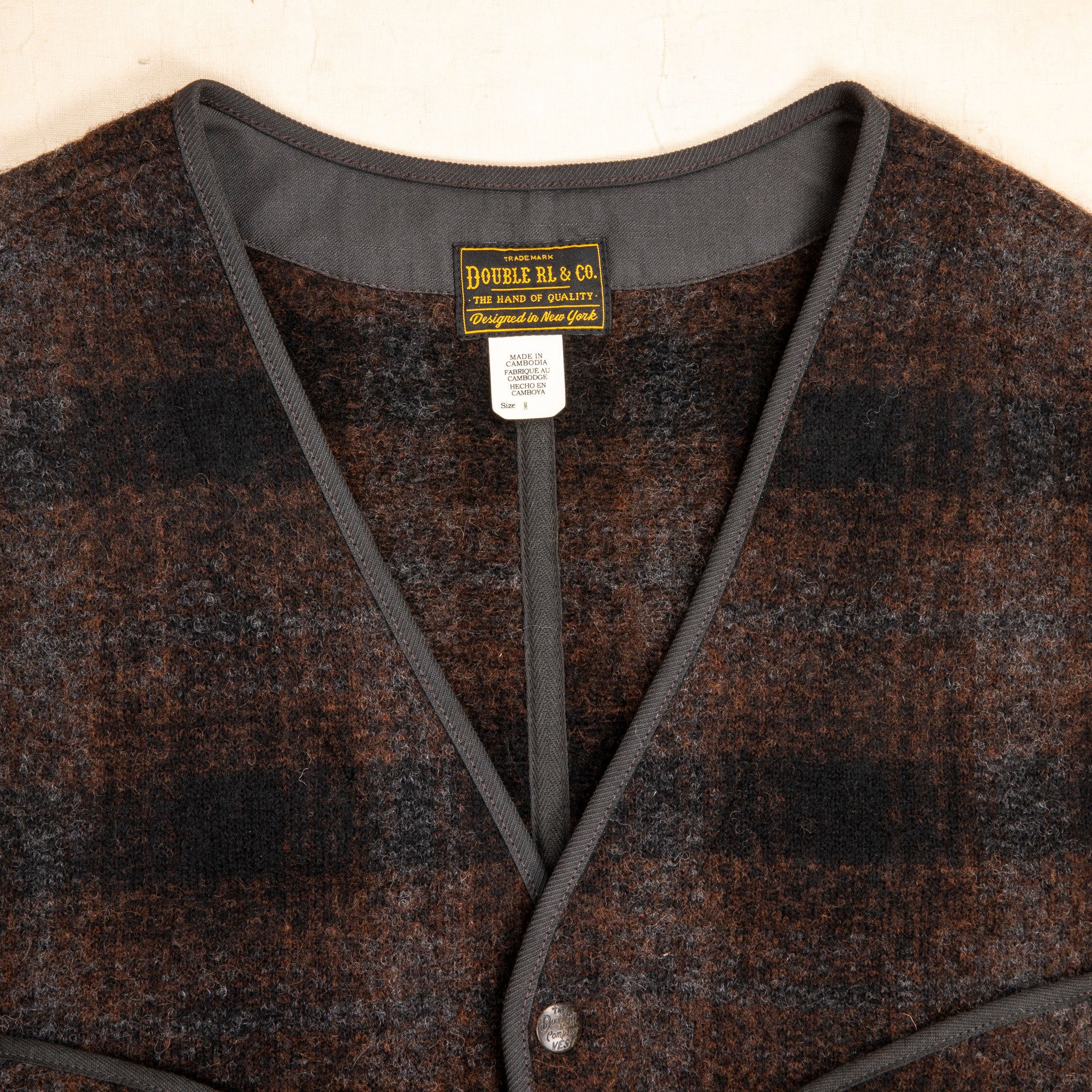 RRL Monroe Wool-Cotton Vest Brown Plaid – Frans Boone Store