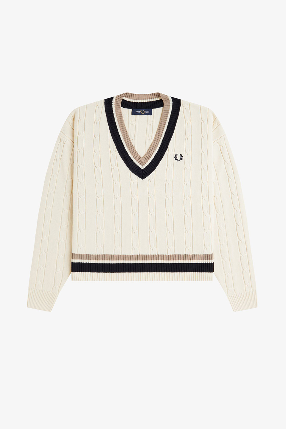 Bold Tipped Cable Knit Jumper(10 560：ECRU): | FRED PERRY JAPAN