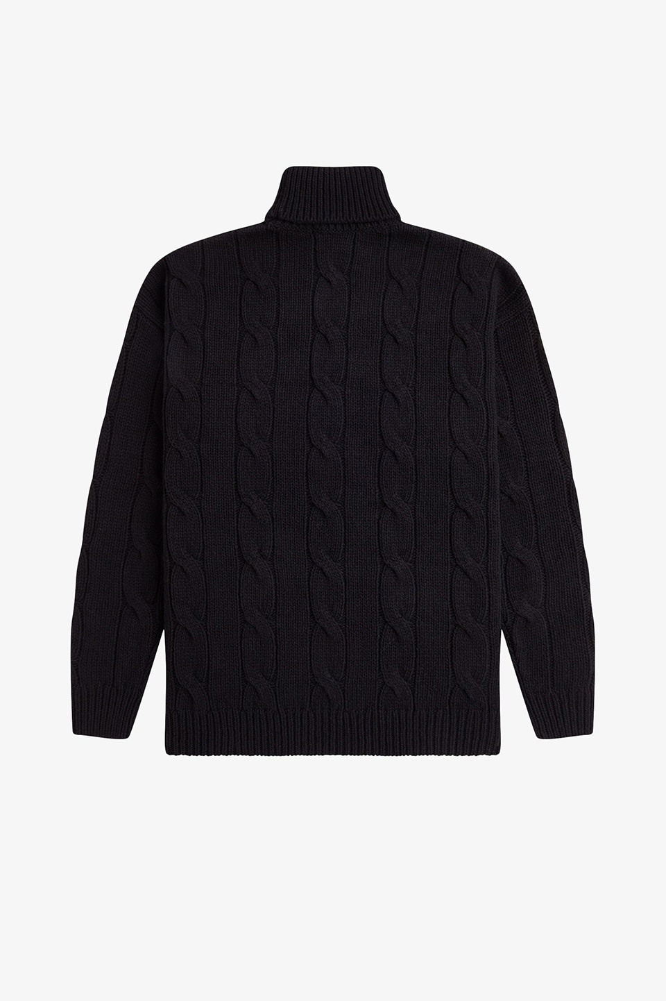 Roll Neck Cable Knit Jumper(10 102：BLACK): | FRED PERRY JAPAN