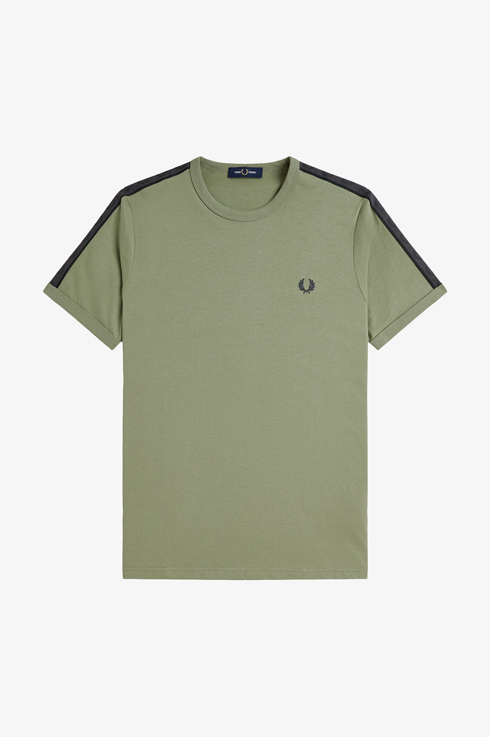 Contrast Tape Ringer T-Shirt(S Z07：OLIVE MINT / ANCHOR GREY