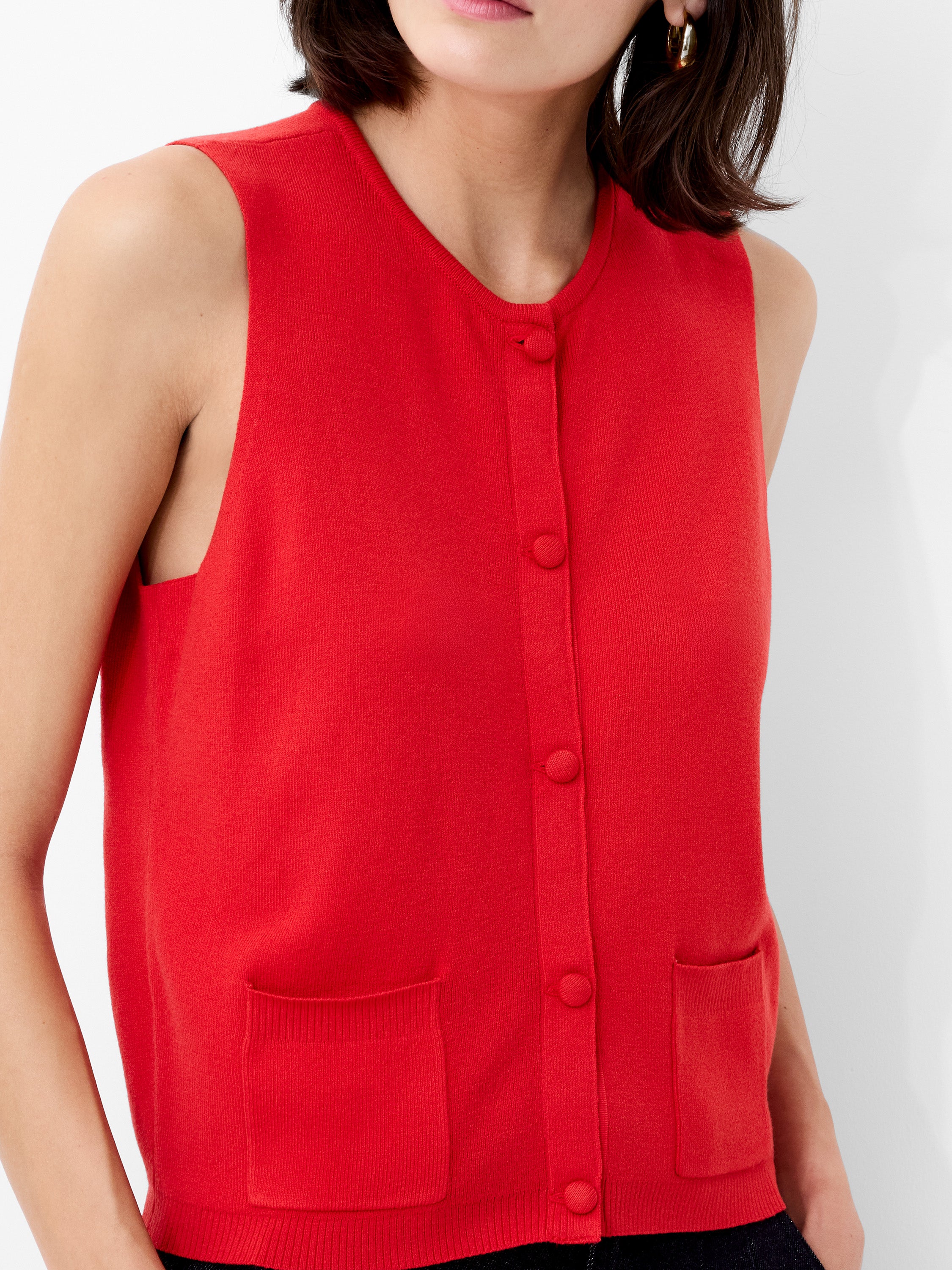 Cosysoft Knit Vest Mars Red | French Connection UK