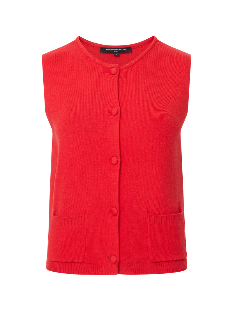 Cosysoft Knit Vest Mars Red | French Connection UK