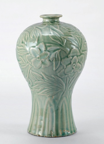 No.6中国 骨董品 南宋 飴釉磁州窯 百合口牡丹紋瓶 。 No.6中国 骨董品