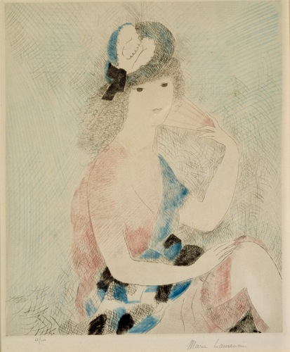 バラ色の扇 | マリー・ローランサン | 収蔵品詳細 | 作品を知る | 東京