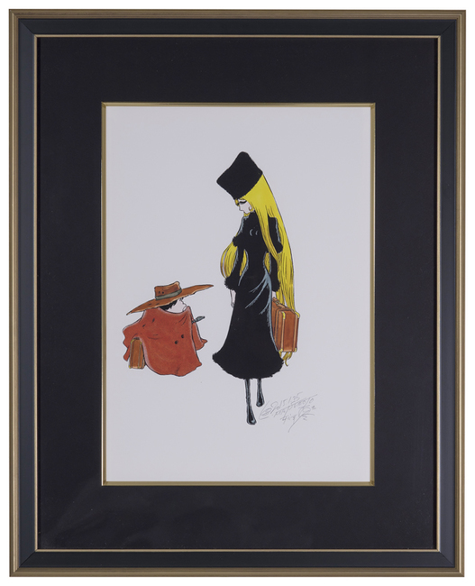 松本零士 直筆サイン入り版画「銀河鉄道999／メーテルと鉄郎」（松本