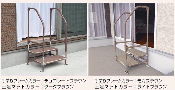 矢崎化工 イレクター製 手すり付ステップ台 ユニットタイプ 2段 CHE-2