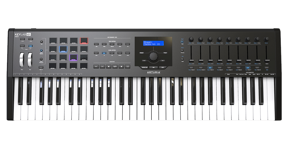 Arturia KEYLAB-61-MKII 61-Key USB/MIDI Controller Keyboard | Full