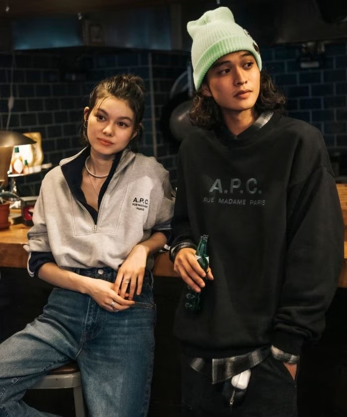 A.P.C. × フリークスストア ハーフジップ スウェット グレー S FREAK'S