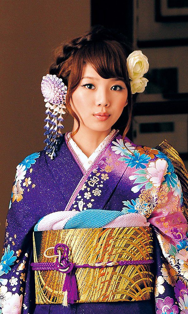 京友禅振袖・紫色・水色┃かわいい古典【菊京屋】