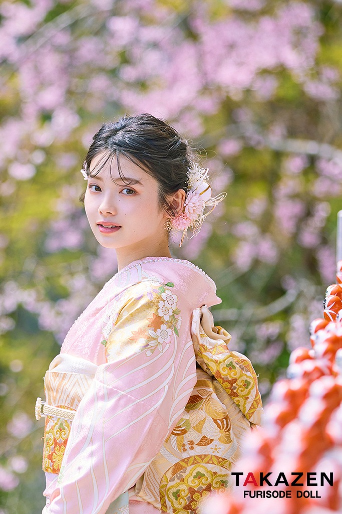 プレミアム古典 ピンク/淡い色 吉澤織物/最高級手描友禅 吉祥文様/流水