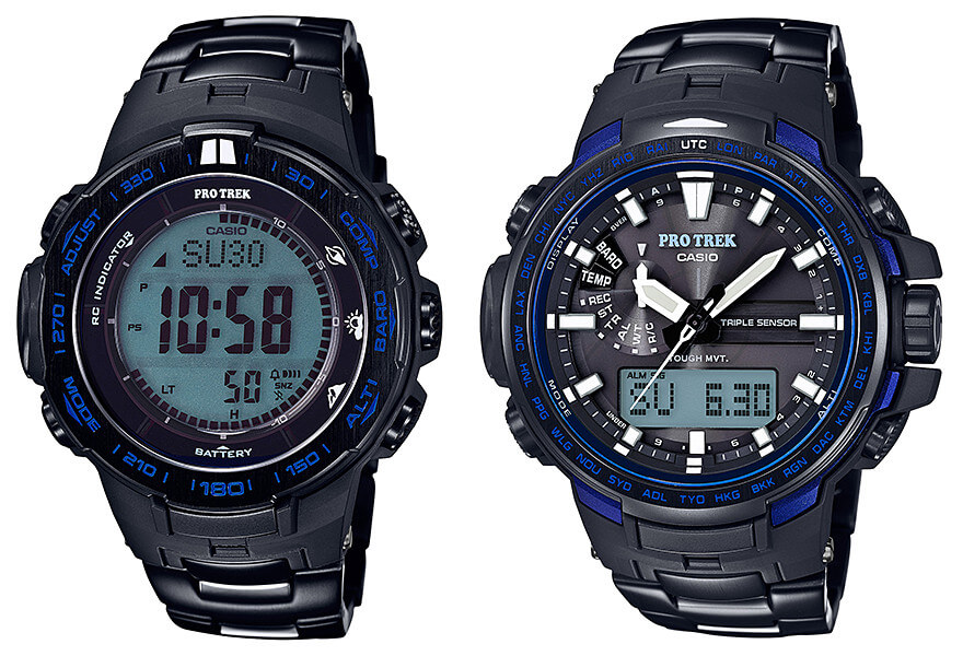 Casio Pro Trek Blue Moment Series with Titanium Band: PRW-3100YT