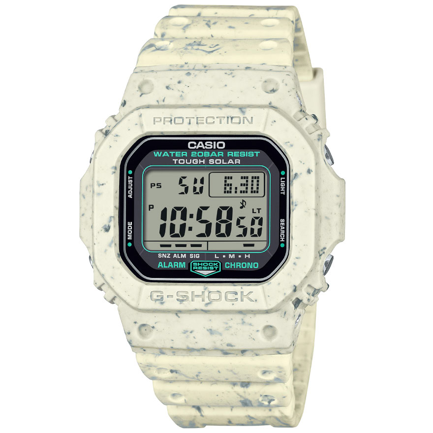 Solar-powered G-Shock G-5600BG-5 is an ivory color mixed with