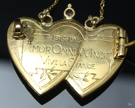 ダブルハート ブローチ ラブジュエリー アンティークジュエリー