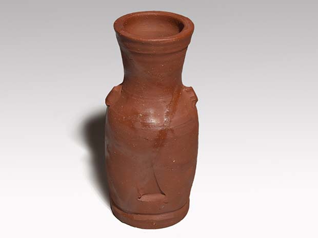 備前火襷耳付花入 藤原 啓(作) 共箱 | 古美術ささき