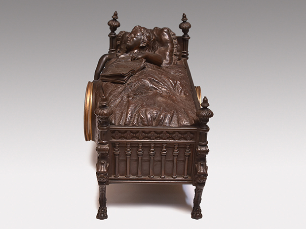 佛蘭西 アンティーク 少女 ブロンズ 彫刻 時計 R＆Co（Made in Paris