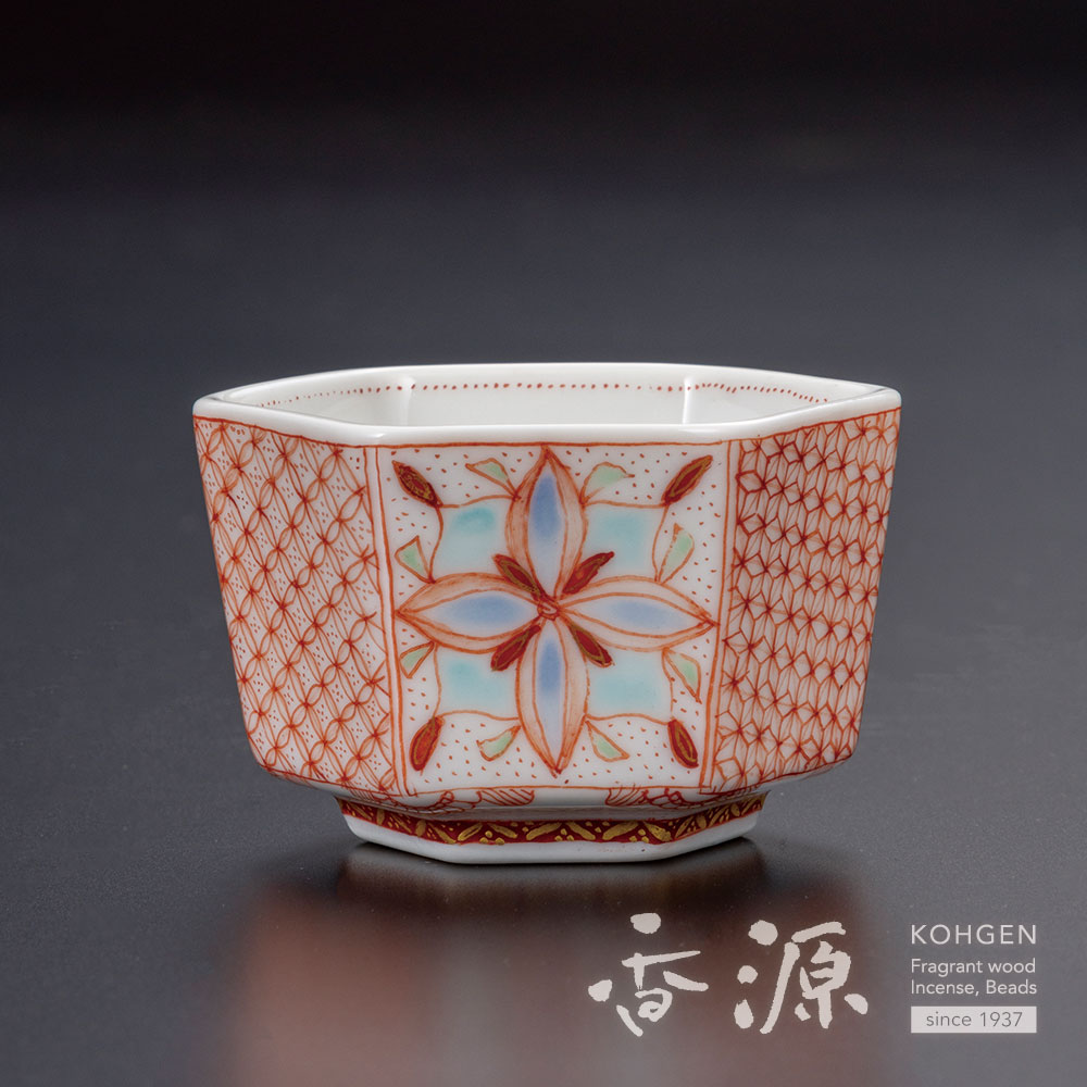 九谷焼 ぐい呑 赤絵細描更紗文 福島礼子の通販 - お香専門店香源